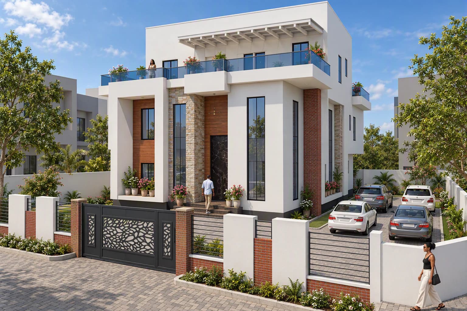 Architectural exterior rendering of the five-bedroom detached duplex at Gracias Court in Isheri North, Magodo, Lagos.